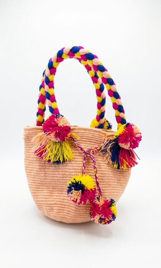Beige & Jaune Fushia - Mini sac crochet Wayuu Beige & Jaune Fushia - Mini sac crochet Wayuu