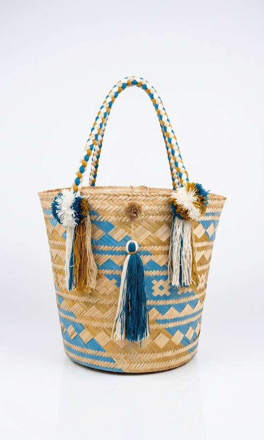 Bleu Doré - Panier Wayuu Bleu Doré - Panier Wayuu