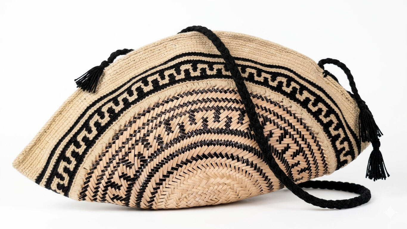 Noire - Pochette Paille Wayuu Noire - Pochette Paille Wayuu
